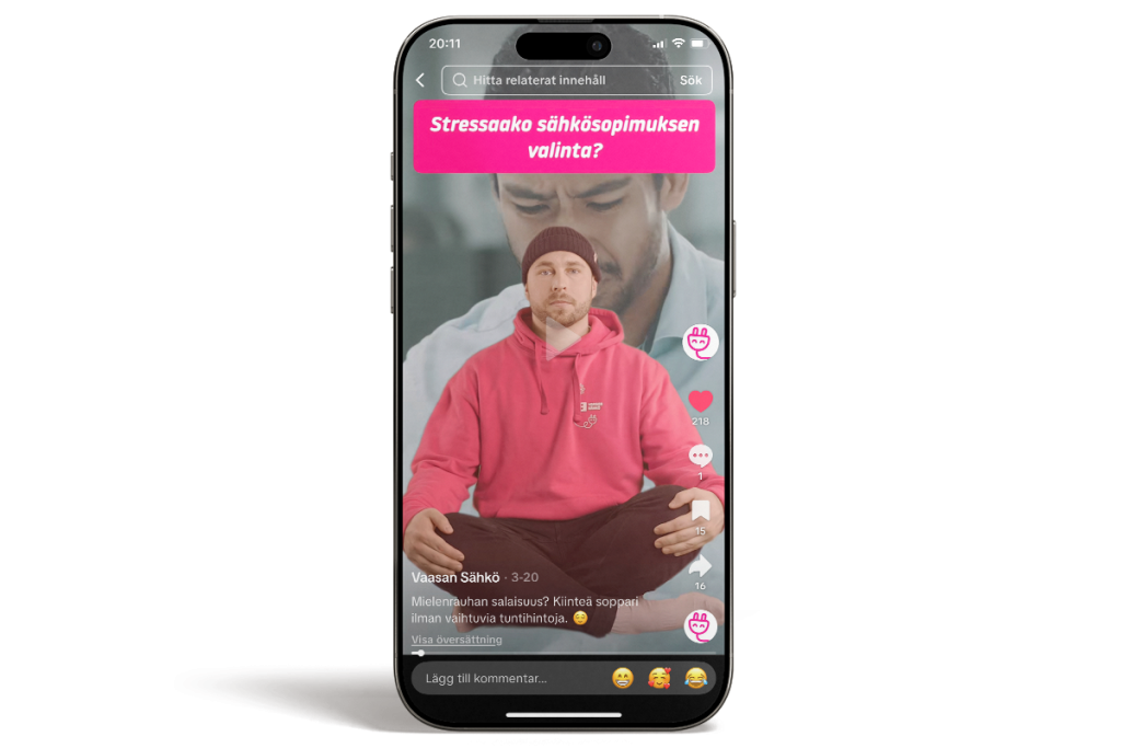 Fotografering för sociala medier i Vasa, bild av en TikTok video